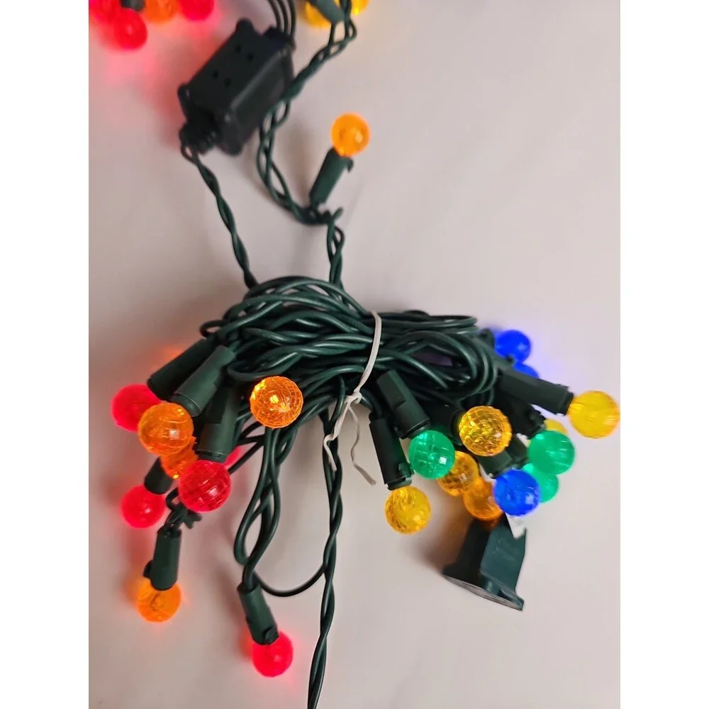 Vintage Sylvania 50 Multicolor LED Globe Christmas Lights Indoor Outdoor 16.3 Ft